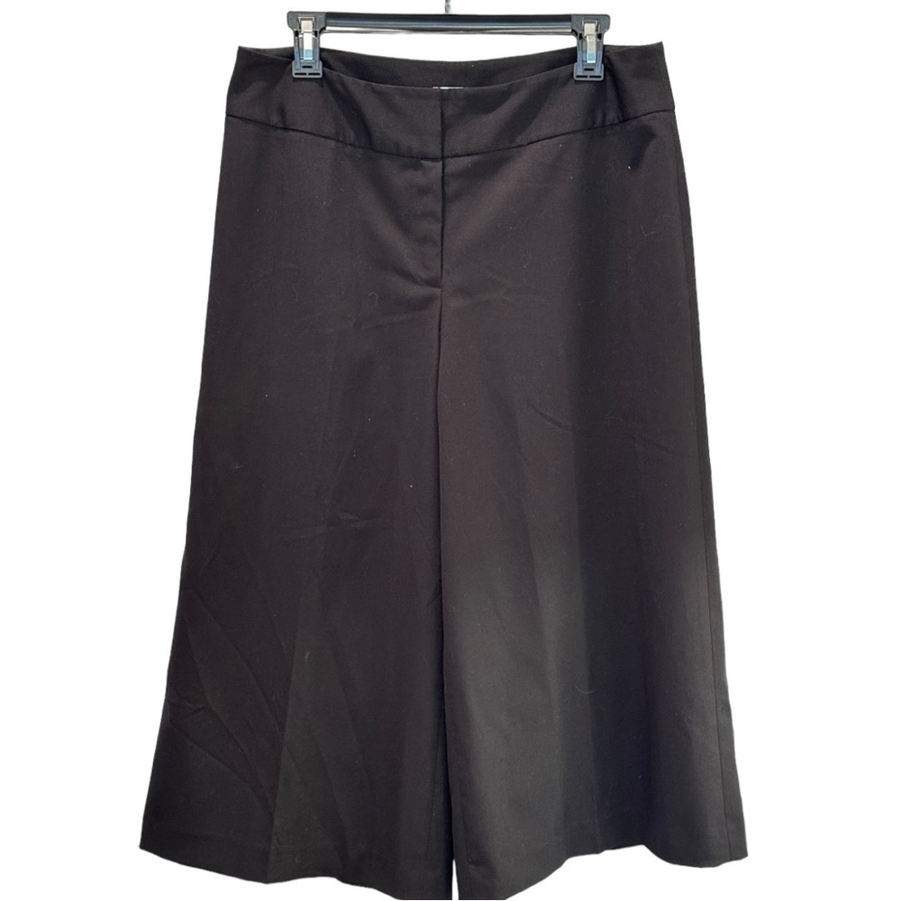 Judith Hart Size 12 Black Wide Leg Cropped Dress Pants